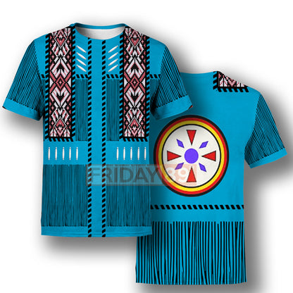 Unifinz Native American T-shirt Blue Native American Spirit Symbols 3D Print T-shirt Native American Hoodie Sweater Tank 2025
