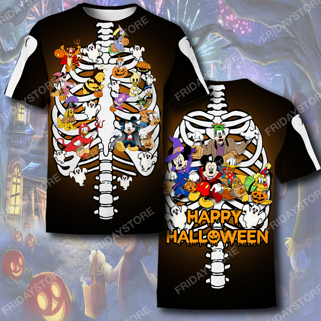 Unifinz DN T-shirt Disney Characters Happy Halloween Party Bone T-shirt Awesome High Quality DN Hoodie Sweater Tank 2026