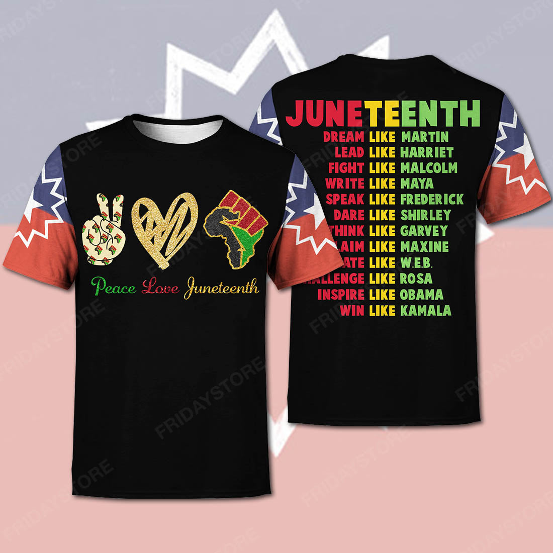 Unifinz Juneteenth T-shirt Peace Love Junteenth Black Red Green Yellow T-shirt Juneteenth Hoodie Juneteenth Sweatshirt Tank 2022