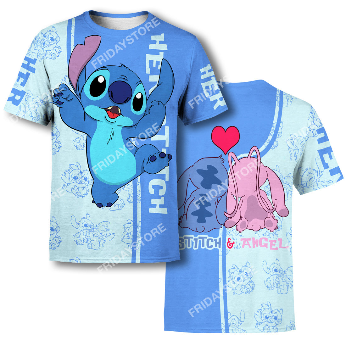 Unifinz LAS T-shirt Her Stitch Adorable Couple T-shirt Cute High Quality DN Stitch Hoodie Sweater Tank 2026