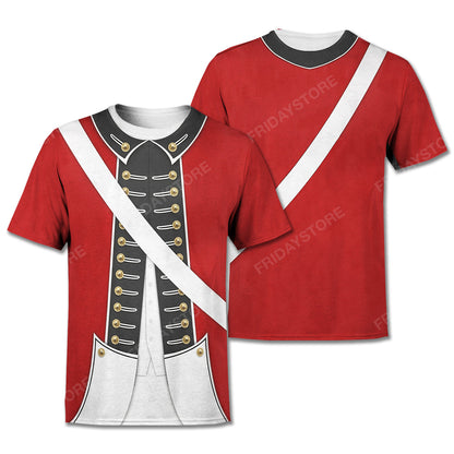 Historical T-Shirt Historical Revolutionary War Uniform Suit 3d Costume Hoodie Historical Hoodie