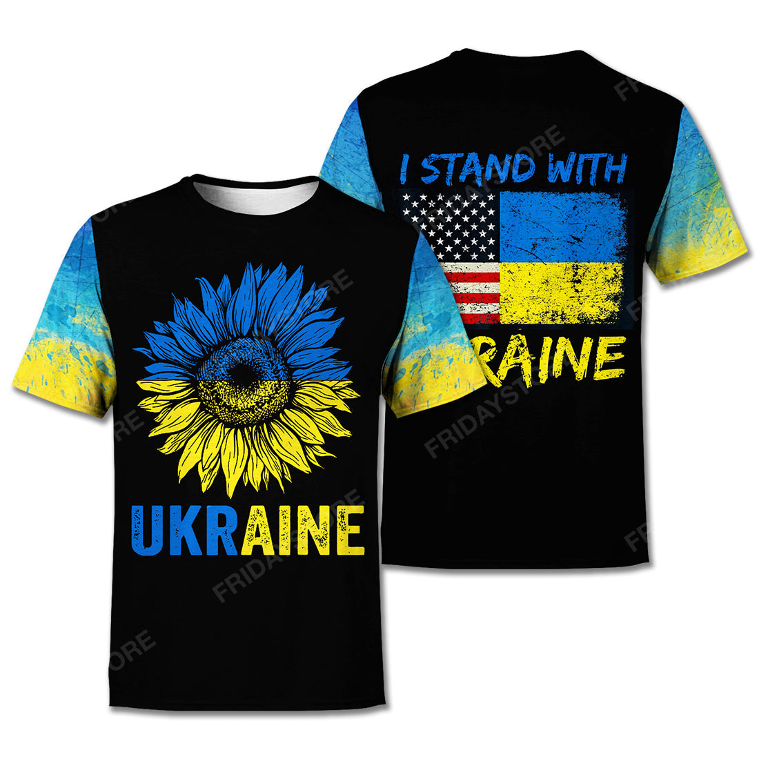Ukraine T Shirt I Stand With Ukraine Yellow Blue Black Hoodie Ukraine Hoodie
