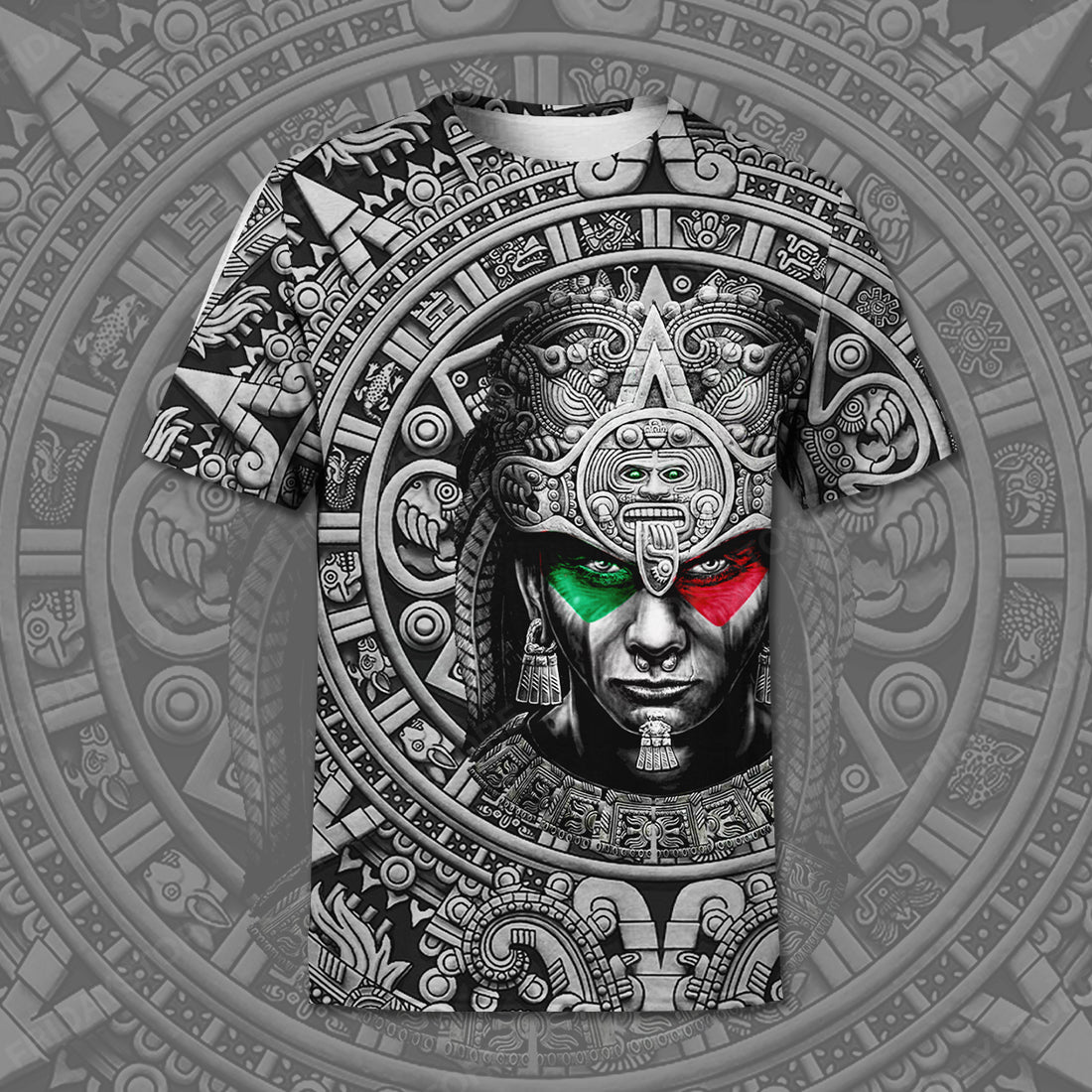 Unifinz Mexican T-shirt Mexican Culture Aztec Warrior 3D T-shirt Hoodie Adult Unisex Full Print 2022