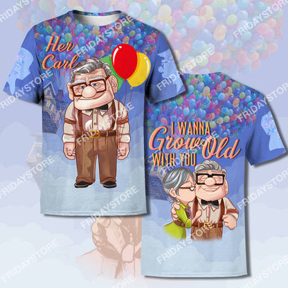Unifinz DN Up T-shirt I Wanna Grow Old With You Up Couple Her Carl T-shirt Amazing DN Hoodie Sweater Tank 2026