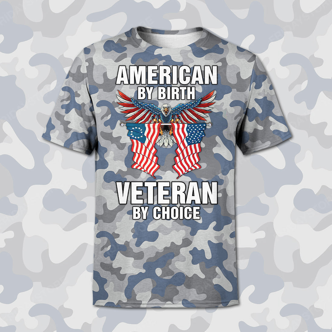 Unifinz Veteran T-shirt American By Birth Veteran By Choice Blue Grey Camouflage T-shirt Veteran Hoodie Sweater Tank 2022