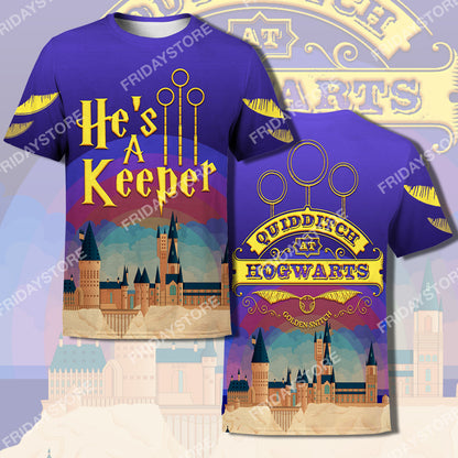Unifinz HP T-shirt Quidditch Couple He's A Keeper T-shirt Awesome High Quality HP Hoodie Sweater Tank Couple Apparel 2026