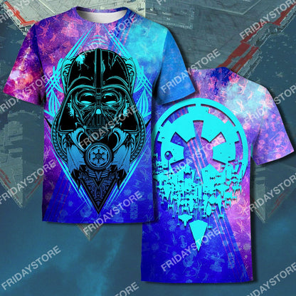 SW D.Vader Galaxy Pattern All Over Print Hoodie T-shirt