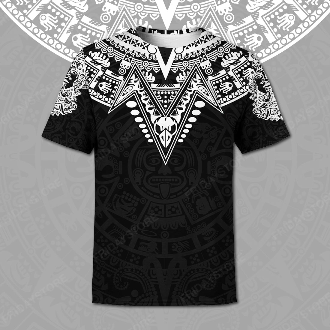 Unifinz Mexican T-shirt Mexican Culture Aztec Pattern Black White T-shirt Hoodie Adult Women Men Full Print Unisex 2022