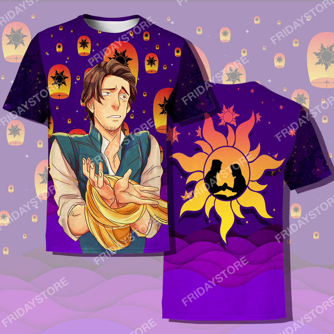 Unifinz DN Rapunzel T-shirt DN Tangled Flynn Couple Silhouette T-shirt Flynn Hoodie Apparel Awesome DN Tangled Hoodie Sweater Tank 2026