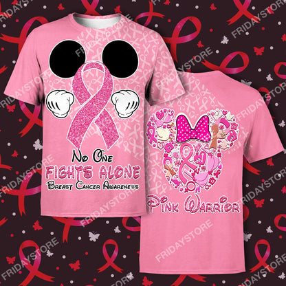 Breast Cancer No One Fights Alone All Over Print Hoodie T-shirt