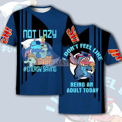 Unifinz DN T-shirt Stitch Not Lazy Energy Saving 3D Print T-shirt Funny Cute DN Stitch Hoodie Sweater Tank 2026