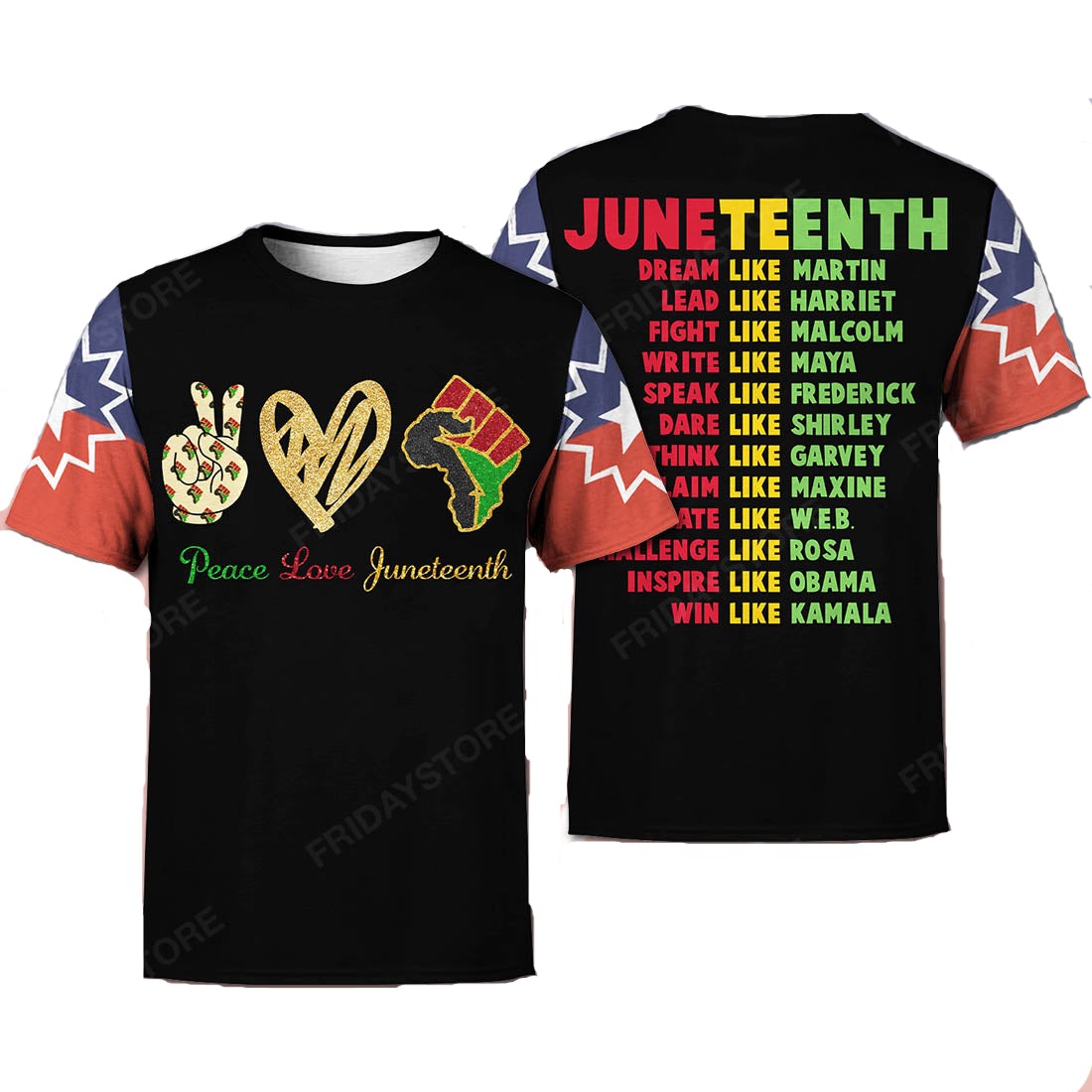 Unifinz Juneteenth T-shirt Peace Love Junteenth Black Red Green Yellow T-shirt Juneteenth Hoodie Juneteenth Sweatshirt Tank 2022