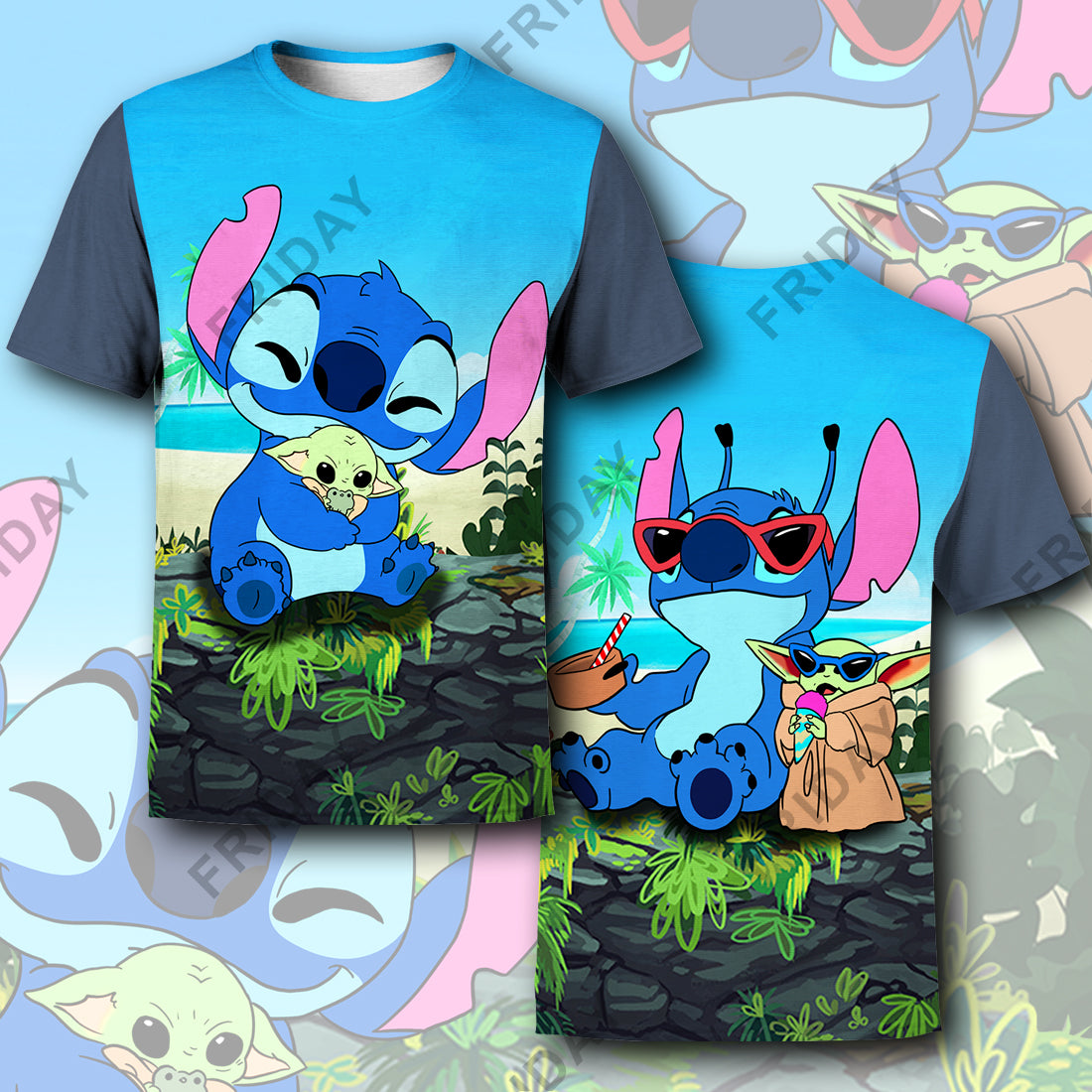 Unifinz DN SW T-shirt Stitch Hug Baby Yda 3D Print T-shirt Cute Amazing DN Stitch Hoodie Sweater Tank 2026