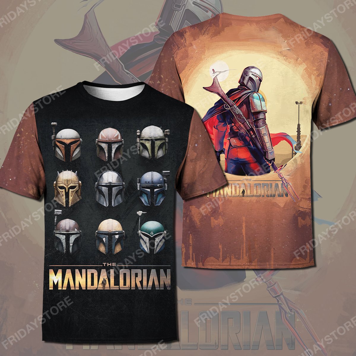 SW The Mandalore Helmet Type All Over Print Hoodie T-shirt