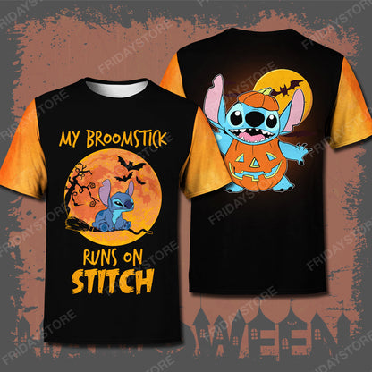Unifinz LAS T-shirt My Broomstick Runs On Stitch T-shirt Awesome High Quality DN Stitch Hoodie Sweater Tank 2025