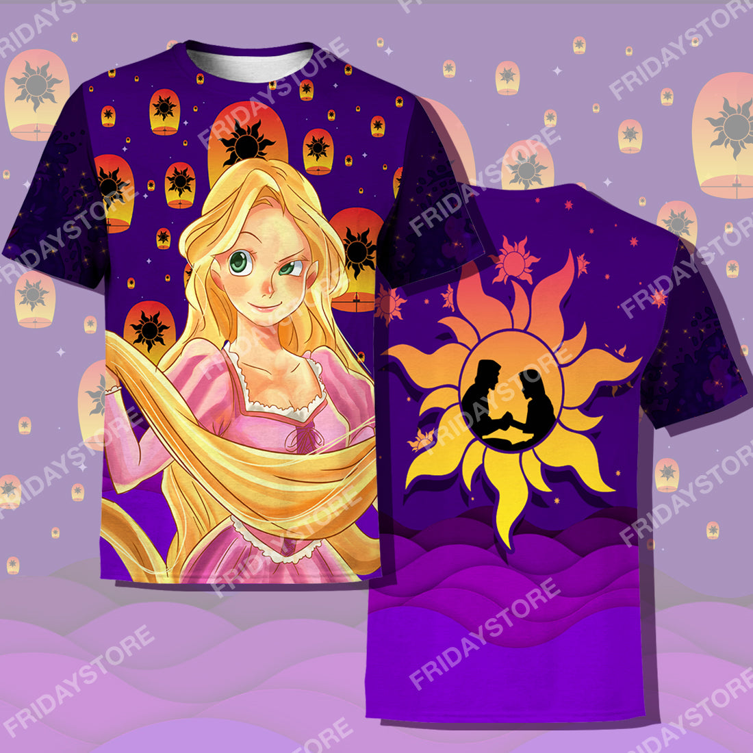 Unifinz DN Rapunzel T-shirt Princess Tangled Rapunzel Couple Silhouette T-shirt DN Tangled Apparel DN Rapunzel Hoodie Sweater Tank 2026