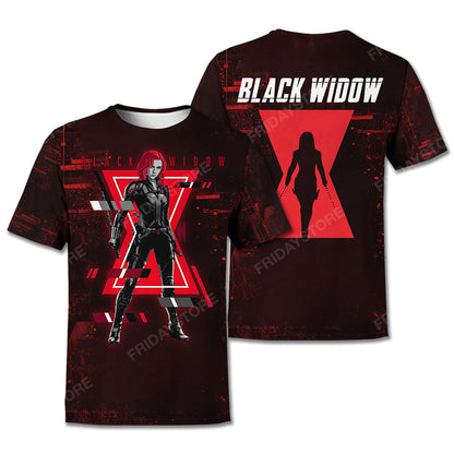 MV BW T-shirt Black Widow Series Black Red T-shirt Hoodie Fan Gift Adult Full Print