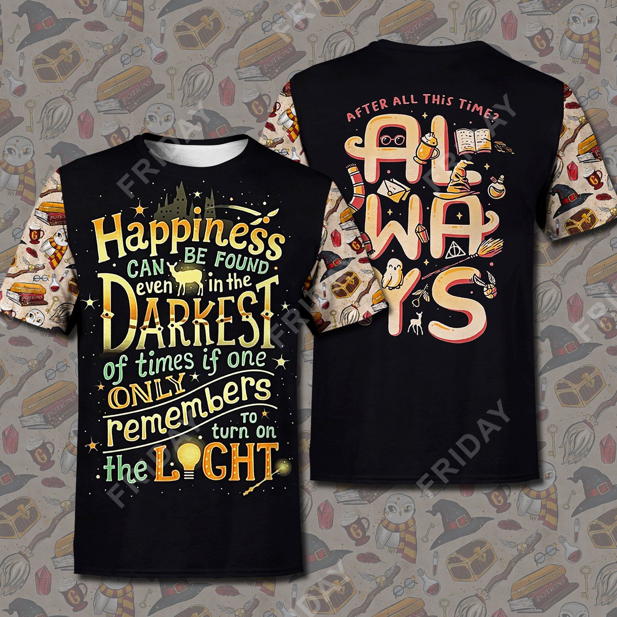 Unifinz HP T-shirt Happiness Can Be Found Even In The Darkest T-shirt Awesome High Quality HP Hoodie Sweater Tank 2025