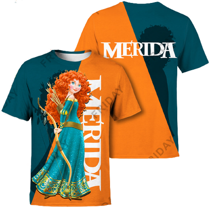 DN T-shirt Merida Brave Red Hair Princess T-shirt DN Brave Hoodie