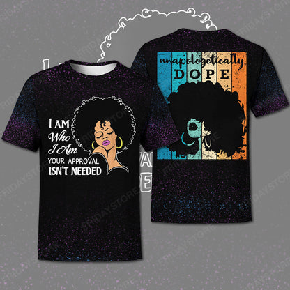 Unifinz African American Black History T-shirt Black Queen Afro Unapologetically Dope T-shirt African American Black History Hoodie 2022