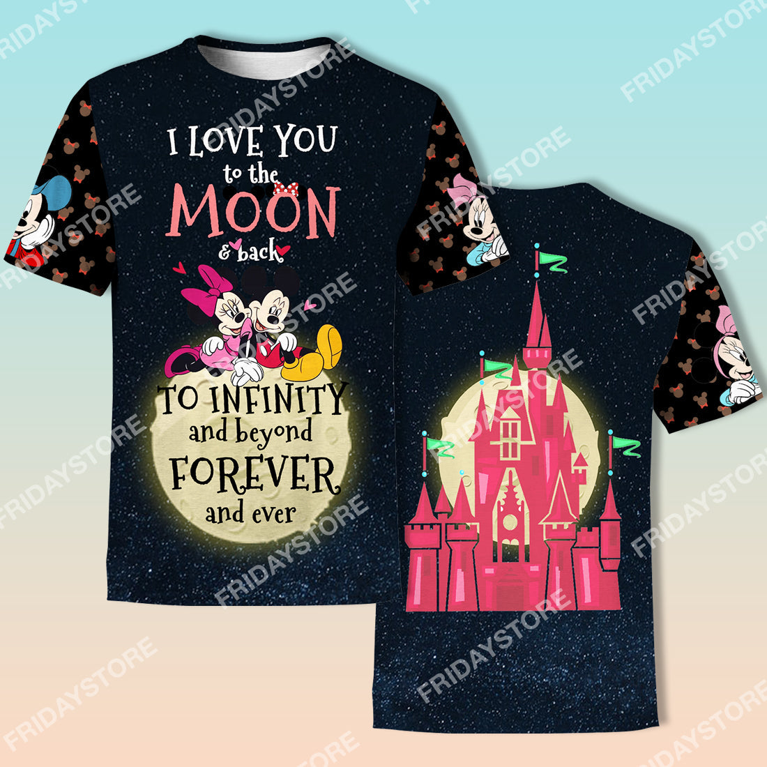 Unifinz DN T-shirt Love You To The Moon & Back To Infinity Mouse Couple T-shirt Cute DN MK MN Mouse Hoodie Sweater Tank 2026