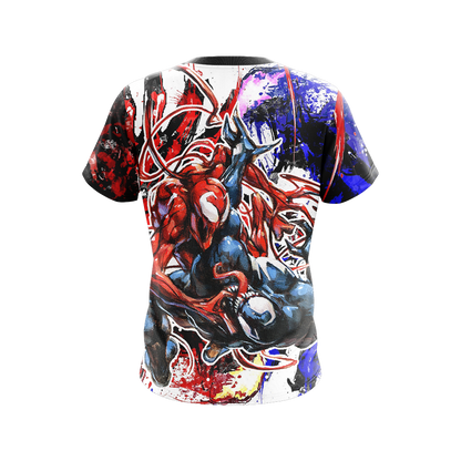 MV Shirt Venom T-shirt Venom And Carnage Fighting Red Blue Shirt