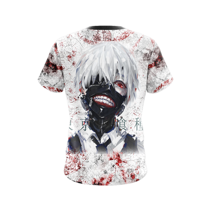  Tokyo Ghoul Hoodie Tokyo Ghoul Kaneki Ken Smiling Face Chain White Red Hoodie Anime Hoodie Ault Full Size Full Print