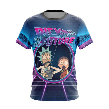  Rick And Morty T-shirt Back To The Future x Rick and Morty T-shirt Adult Unise Full Size