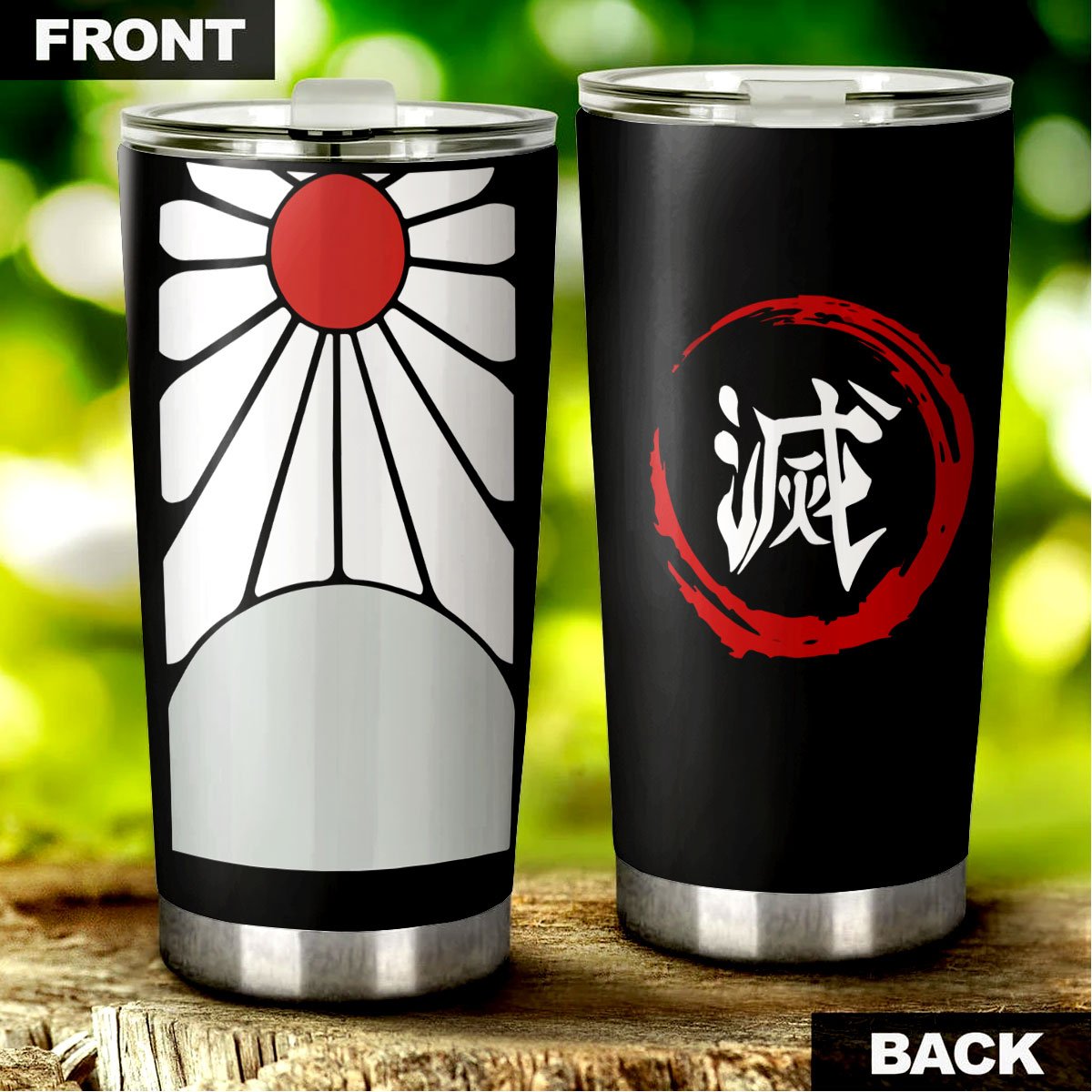  Demon Slayer Tumbler 20 oz Tanjiro Hanafuda Kimetsu No Yaiba Logo Tumbler Cup 20 oz