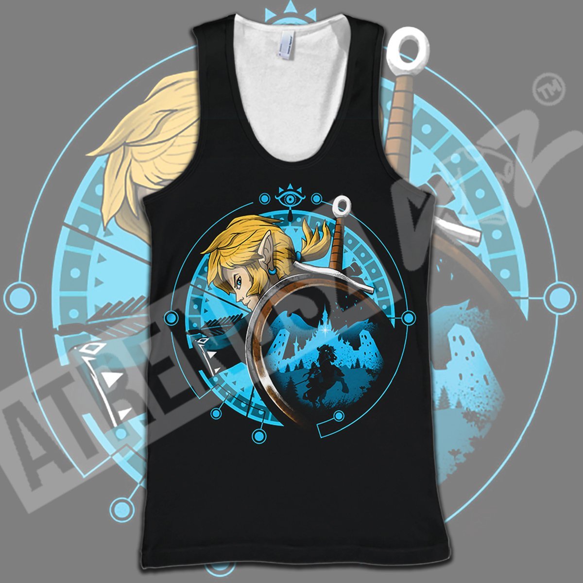 Unifinz Legend Of Zelda Shirt Link Sheikah Eye Black Blue T-shirt Legend Of Zelda Hoodie Legend Of Zelda Tank 2022