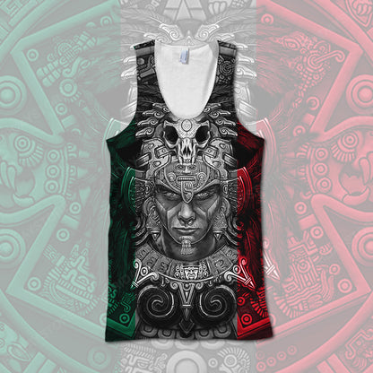 Unifinz Mexican T-shirt Mexican Flag Aztec Warrior 3D T-shirt Hoodie Adult Women Men Full Print Unisex 2022