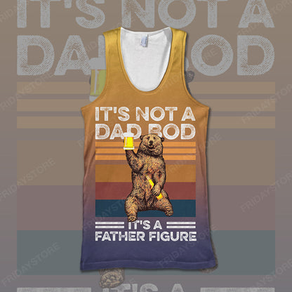Unifinz Father Camping T-shirt Camping Bear Beer It's Not A Dad Bob It's A Father Figure T-shirt Father Camping Hoodie Father's Day Gift 2022