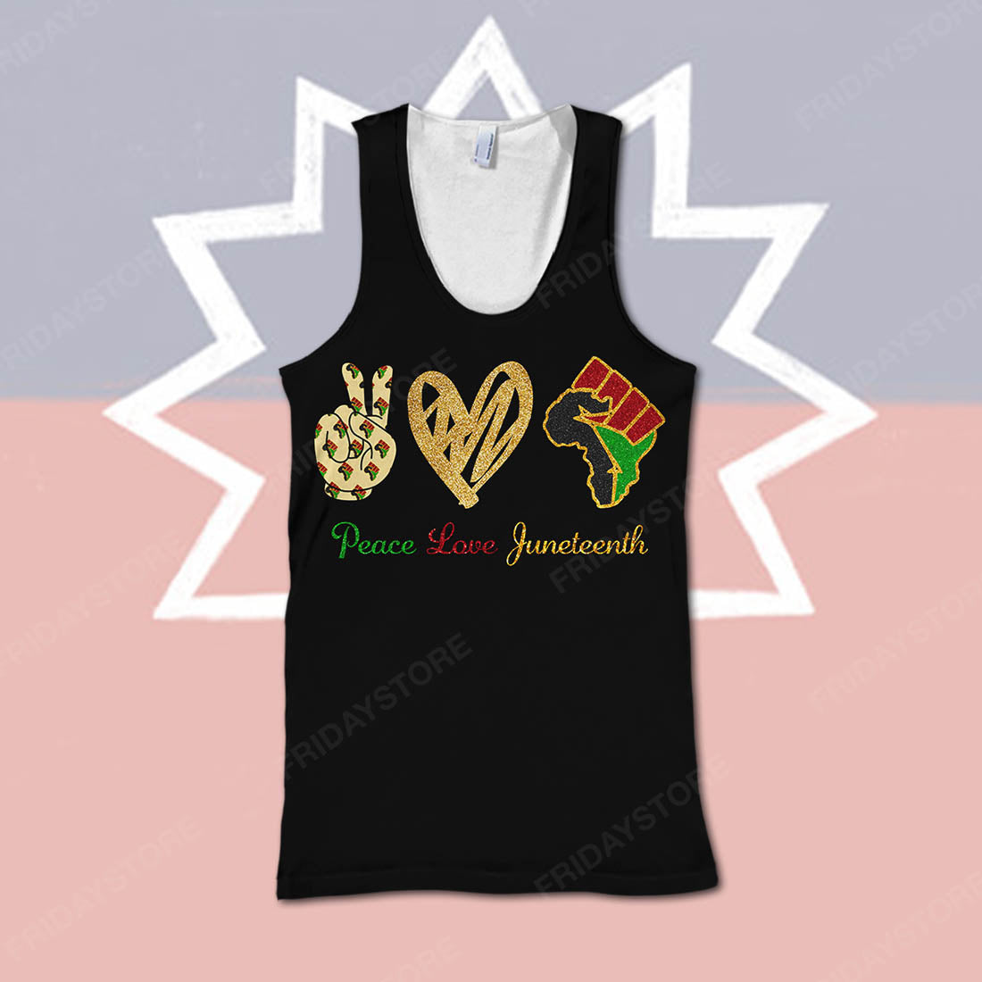 Unifinz Juneteenth T-shirt Peace Love Junteenth Black Red Green Yellow T-shirt Juneteenth Hoodie Juneteenth Sweatshirt Tank 2022