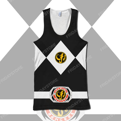 Unifinz Power Ranger T-shirt Black Power Ranger Costume T-shirt High Quality Power Ranger Hoodie Sweater Tank 2024