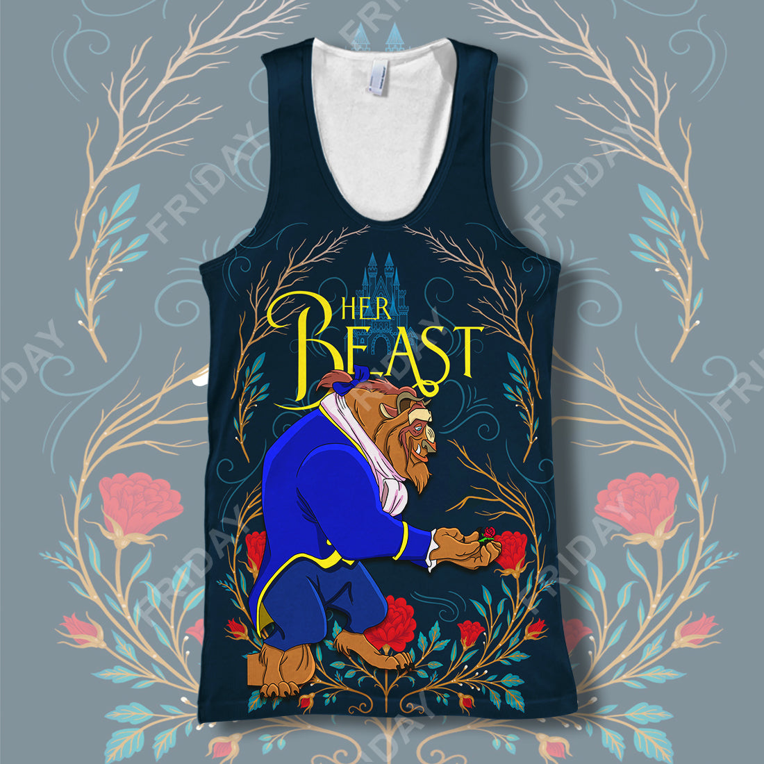 Unifinz DN T-shirt Beauty & The Beast Her Beast Couple 3D Print T-shirt Awesome DN Beauty & The Beast Hoodie Sweater Tank 2025
