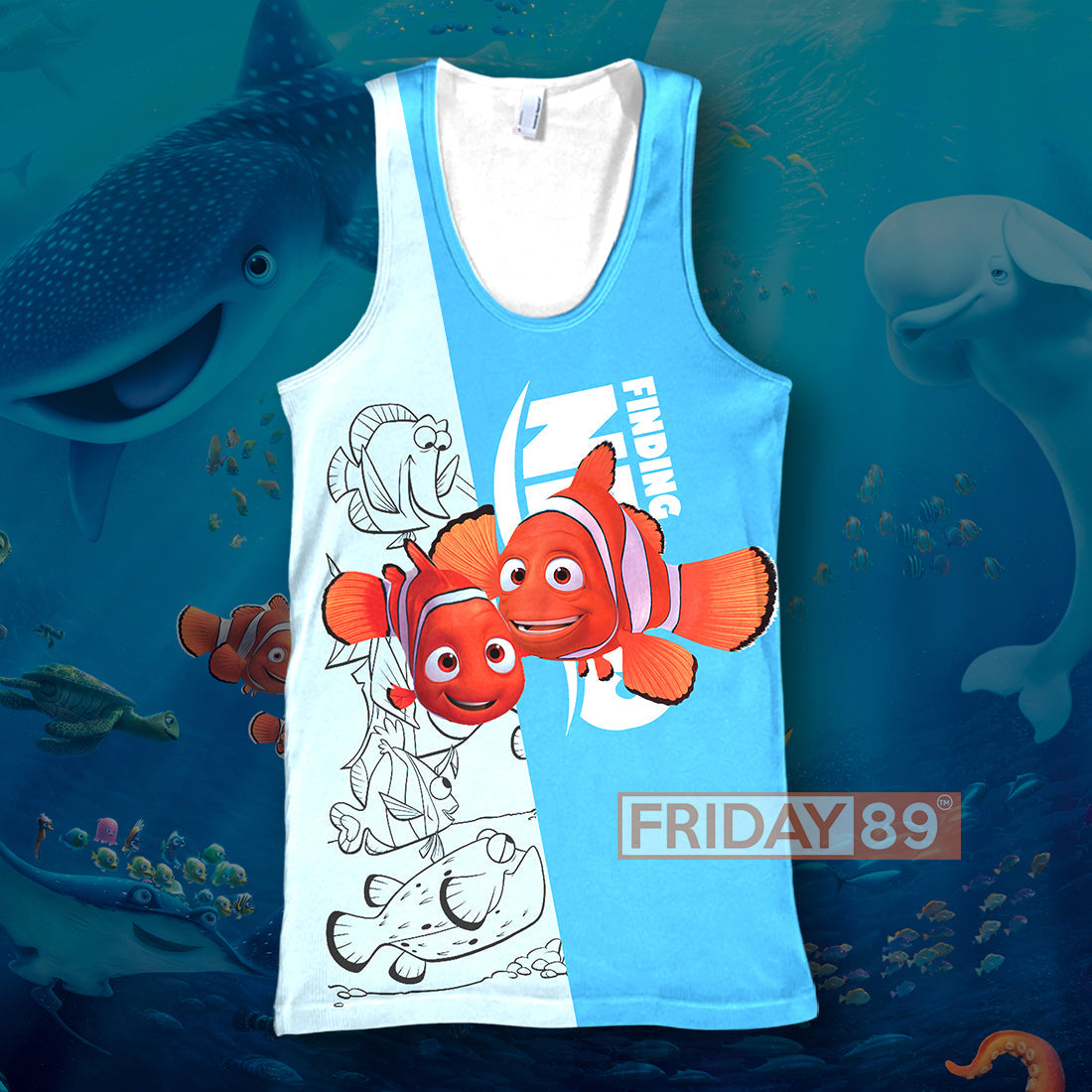 Unifinz DN T-shirt Finding Nemo Blue T-shirt Amazing DN Finding Nemo Hoodie Sweater Tank 2025