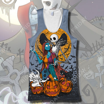 Unifinz TNBC T-shirt Nightmare Couple Halloween T-shirt Awesome DN TNBC Hoodie Sweater Tank Jack skellington Hoodie Shirt 2025