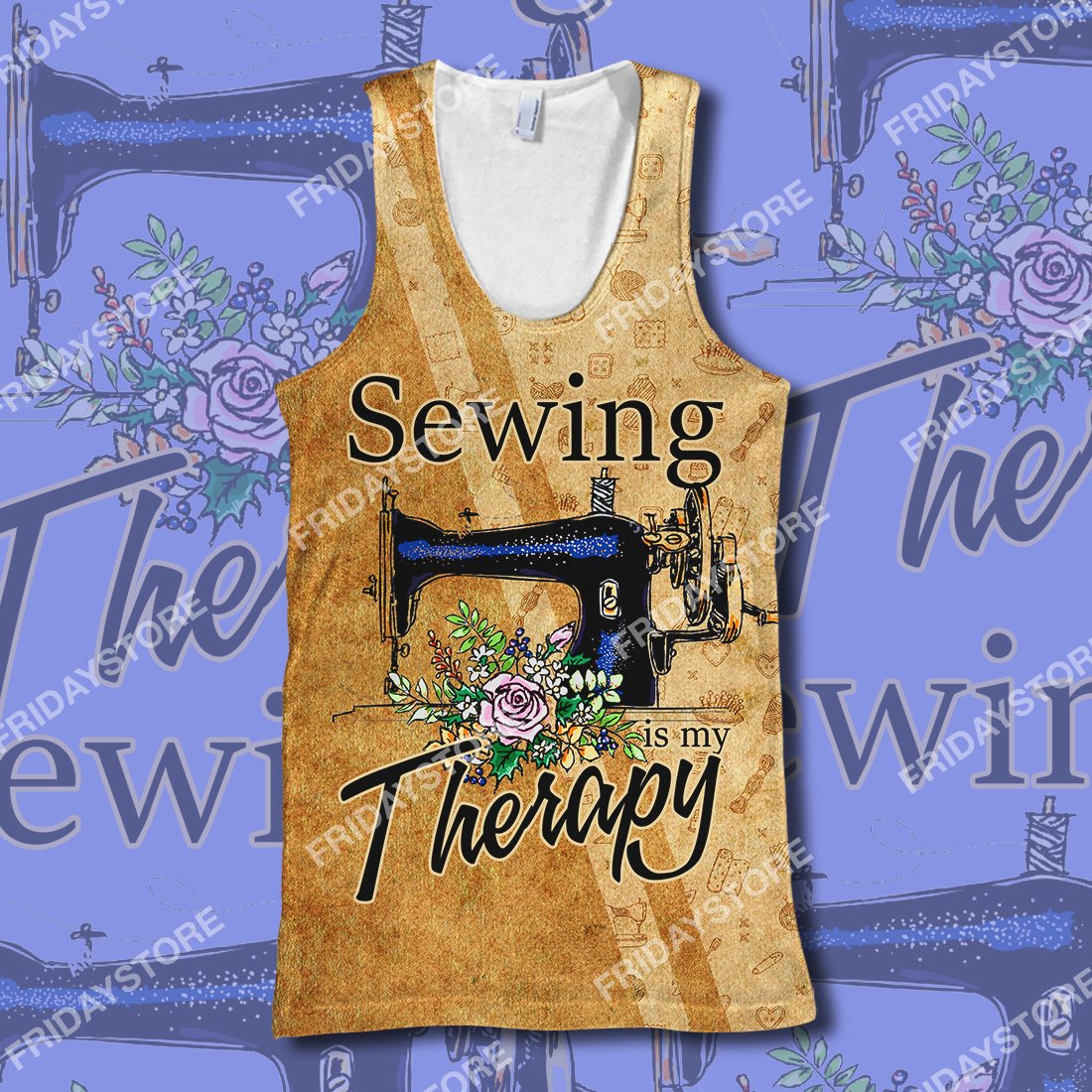 Sewing Is My Therapy All Over Print Hoodie T-shirt