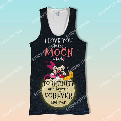 Unifinz DN T-shirt Love You To The Moon & Back To Infinity Mouse Couple T-shirt Cute DN MK MN Mouse Hoodie Sweater Tank 2025