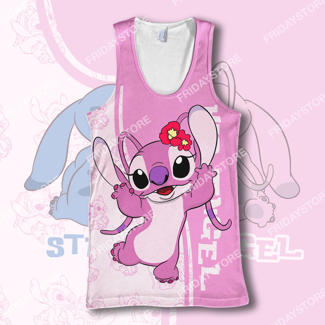 Unifinz LAS T-shirt Stitch Angel Adorable Couple All Over Print Stitch Couple T-shirt Cute High Quality DN Stitch Hoodie Sweater Tank 2025