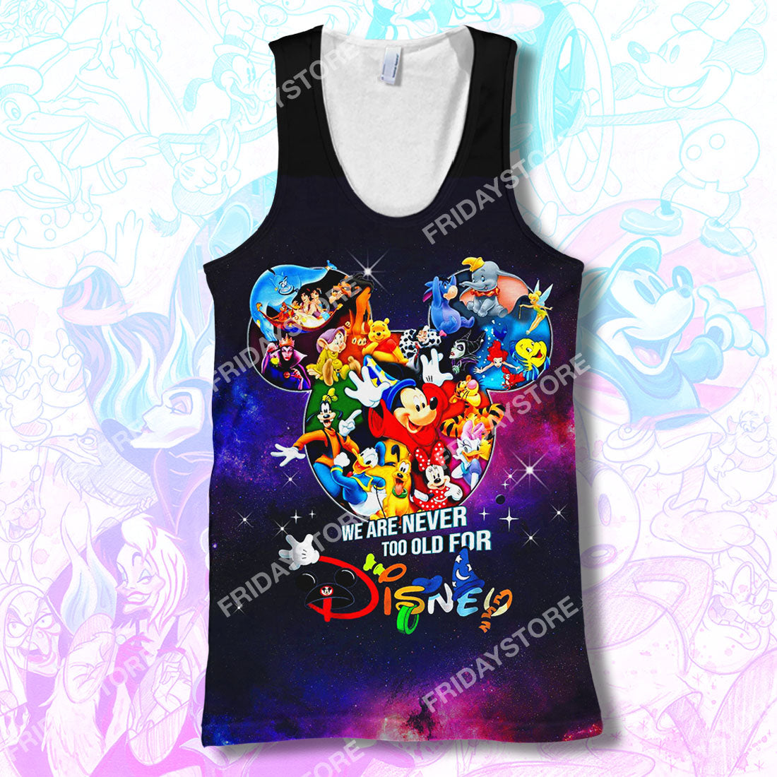 Unifinz DN T-shirt We Are Never Too Old For Disney T-shirt Awesome High Quality DN Hoodie Sweater Tank 2025