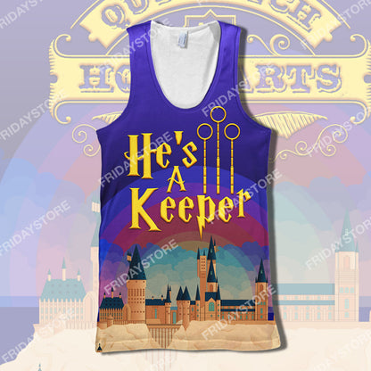Unifinz HP T-shirt Quidditch Couple He's A Keeper T-shirt Awesome High Quality HP Hoodie Sweater Tank Couple Apparel 2025