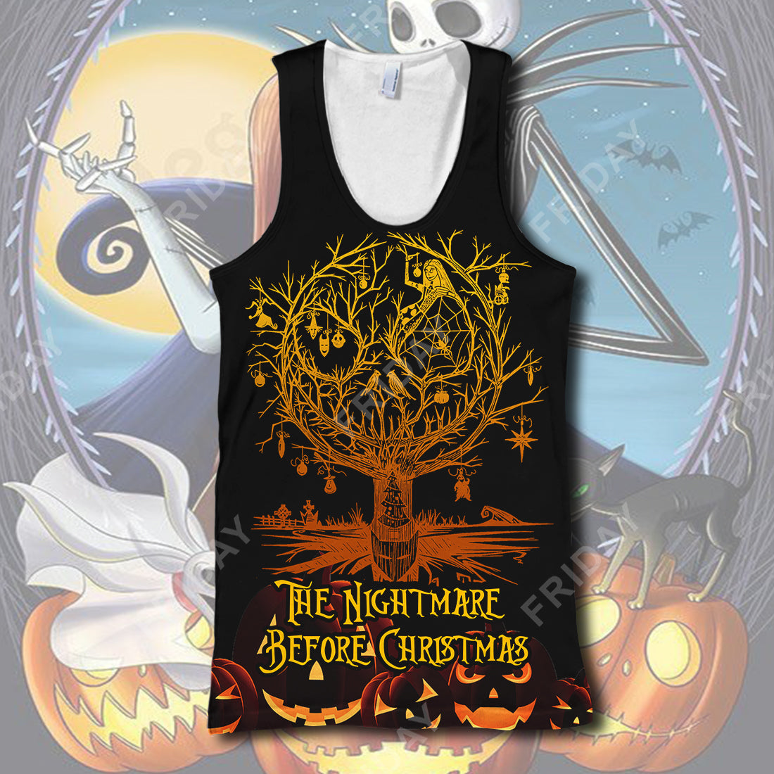 Unifinz TNBC T-shirt Nightmare Halloween Tree Love T-shirt Cool Amazing  DN TNBC Hoodie Sweater Tank 2024