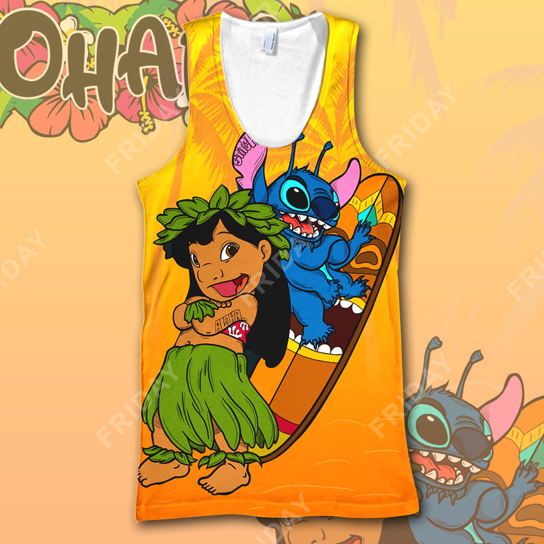 Unifinz LAS T-shirt Lilo And St Surfing Ohana 3D Print T-shirt Awesome High Quality DN Stitch Hoodie Sweater Tank 2025