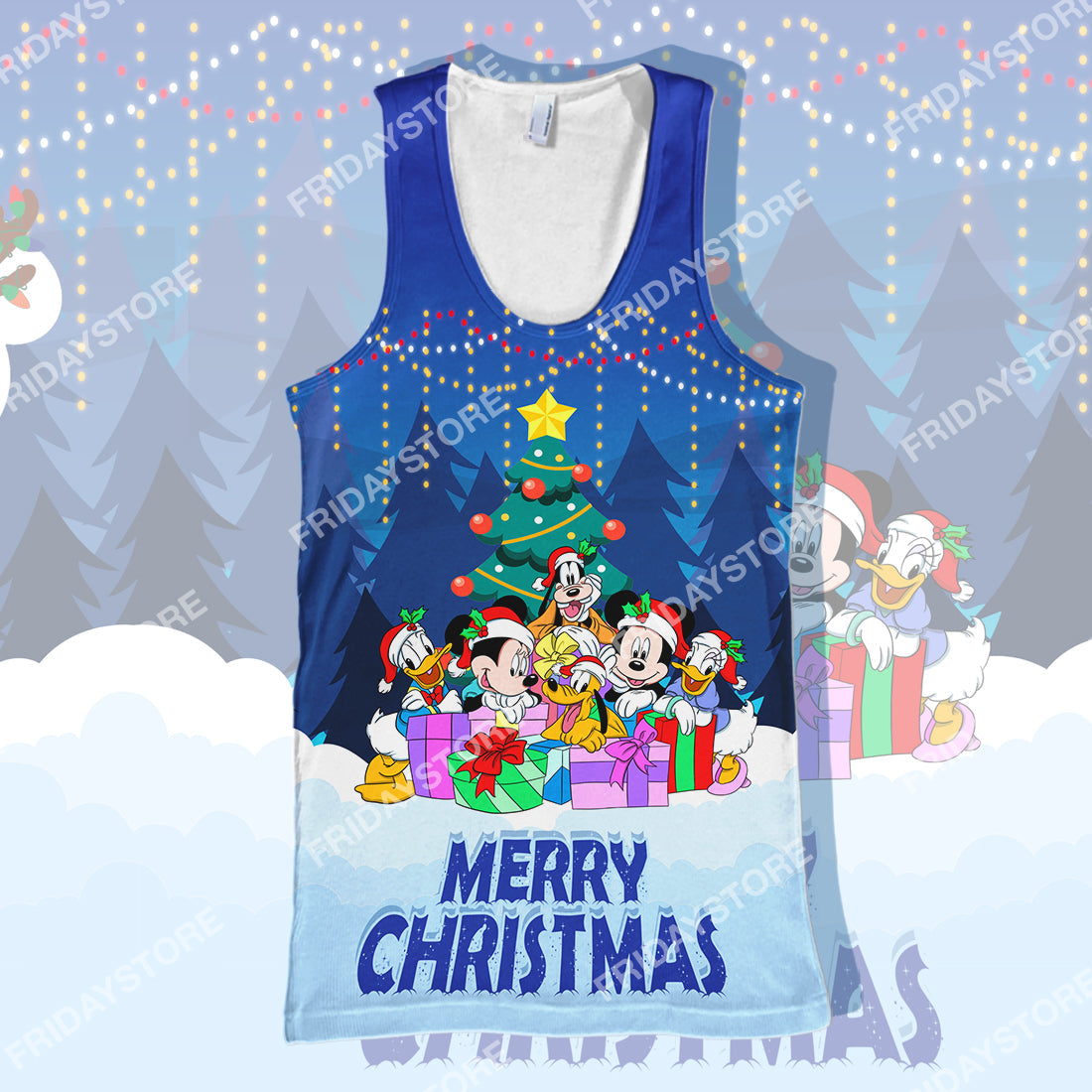 Unifinz DN T-shirt Mouse And Friends Together Under Christmas Tree T-shirt High Quality DN MK Mouse Hoodie Sweater Tank 2025