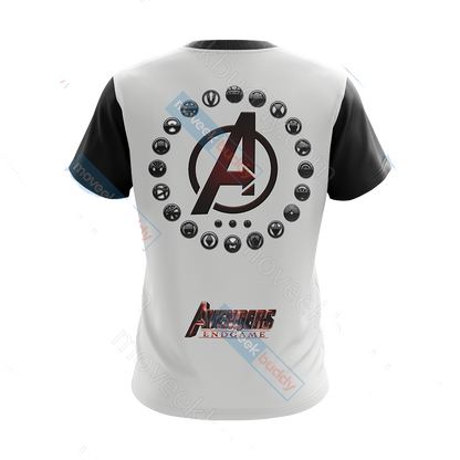 MV Shirt Avengers End Game Heros Logo White Red Black T-shirt