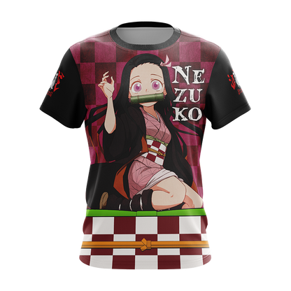 Demon Slayer T-shirt Nezuko Kamado Black Pink Hoodie Demon Slayer Hoodie