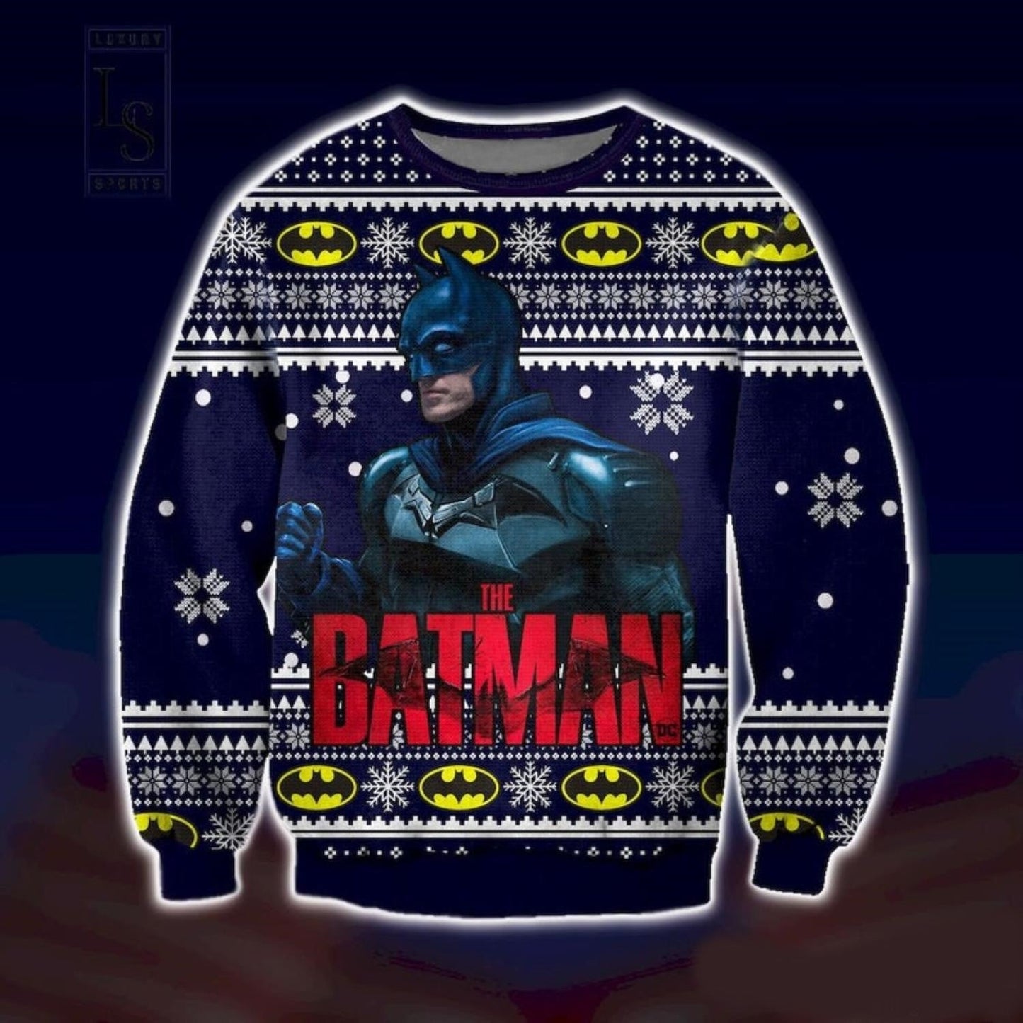 Batman Sweatshirt The Batman Graphic Christmas Pattern Sweatshirt Colorful Unisex