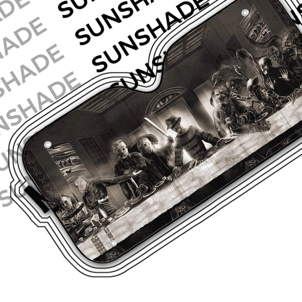  Horror Car Sun Shade The Last Supper Serial Killers Black White Auto Sun Shade