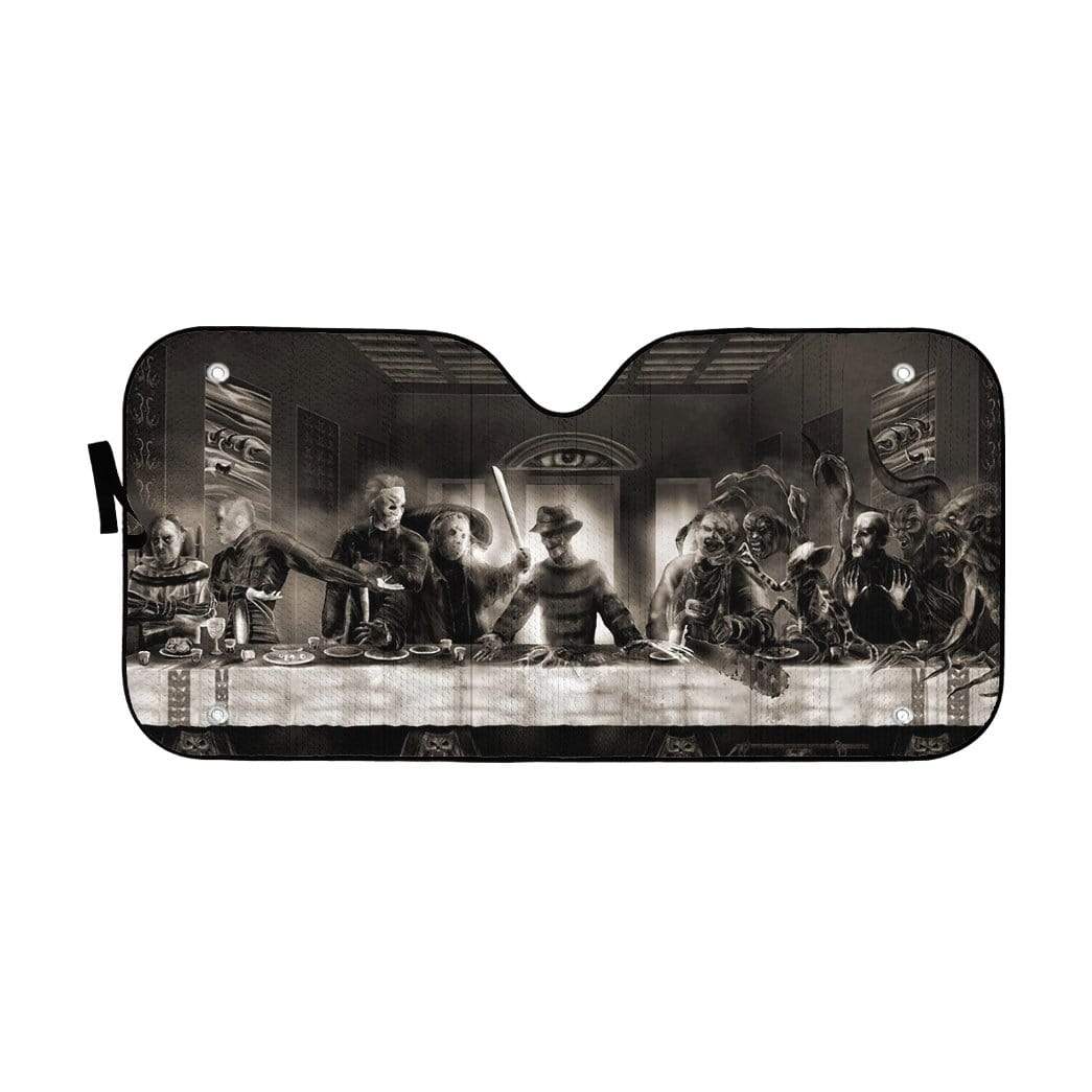  Horror Car Sun Shade The Last Supper Serial Killers Black White Auto Sun Shade